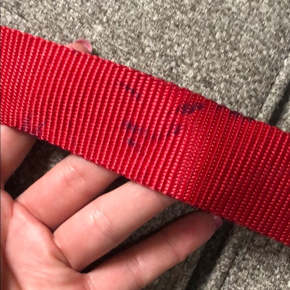 Red Nylon Rhinestone Embellished Adjustable Belt - Picture 5 of 7